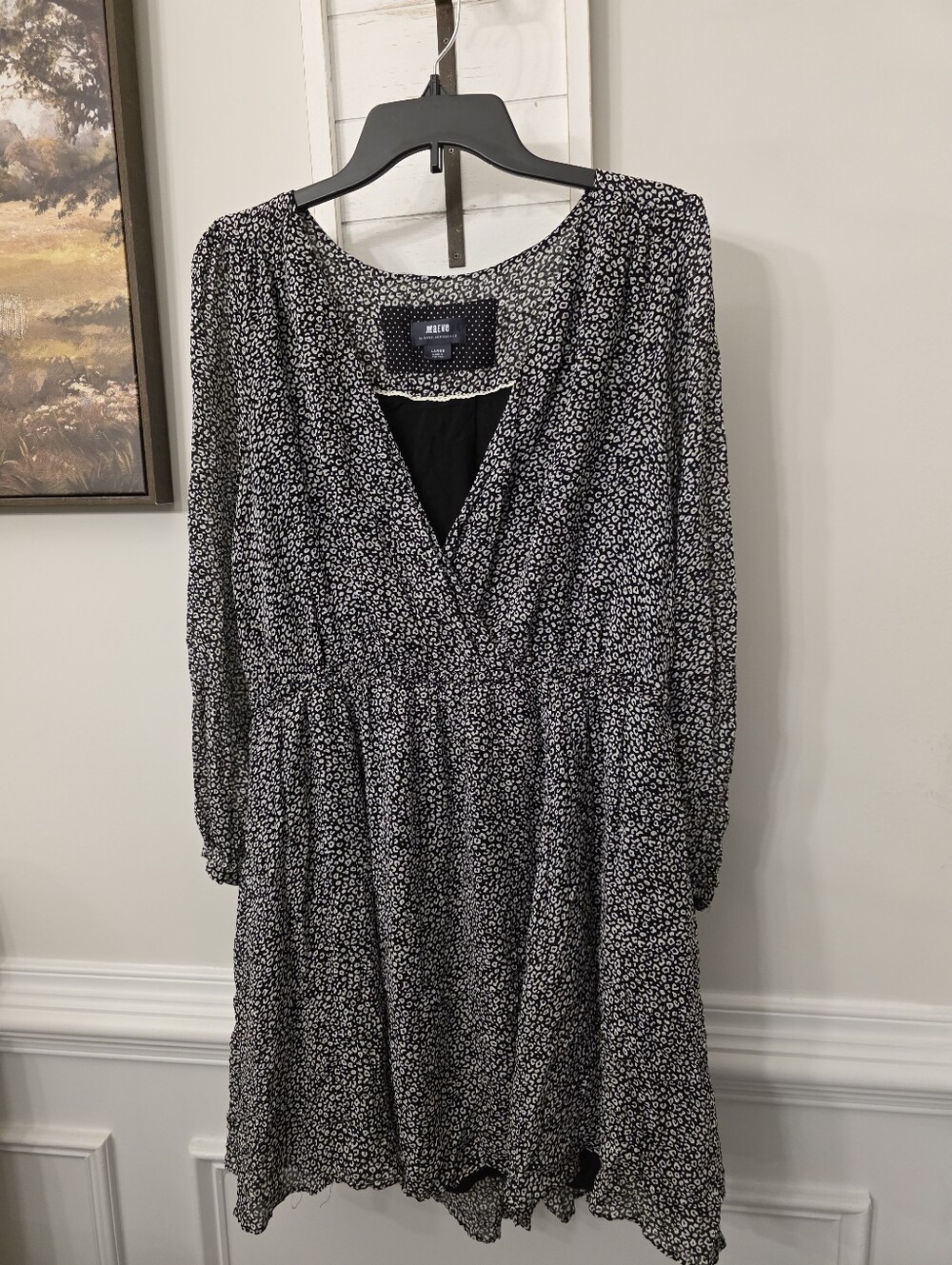 Maeve Anthropologie Black And White Mini Dress Size Large